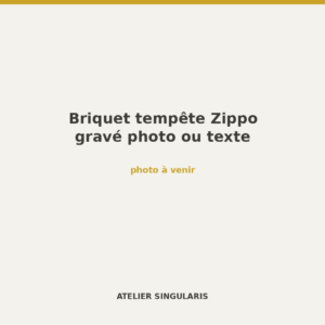 Briquet tempête Zippo gravé photo ou texte