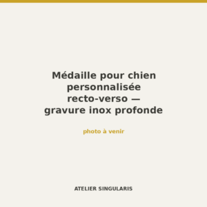 Médaille pour chien personnalisée recto-verso — gravure inox profonde